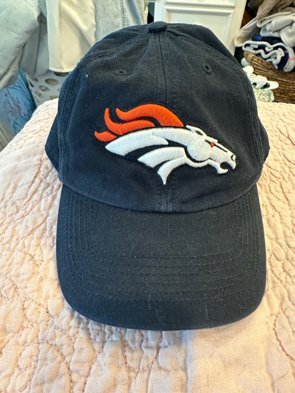 Denver Broncos Navy Baseball Cap with Embroidered Logo